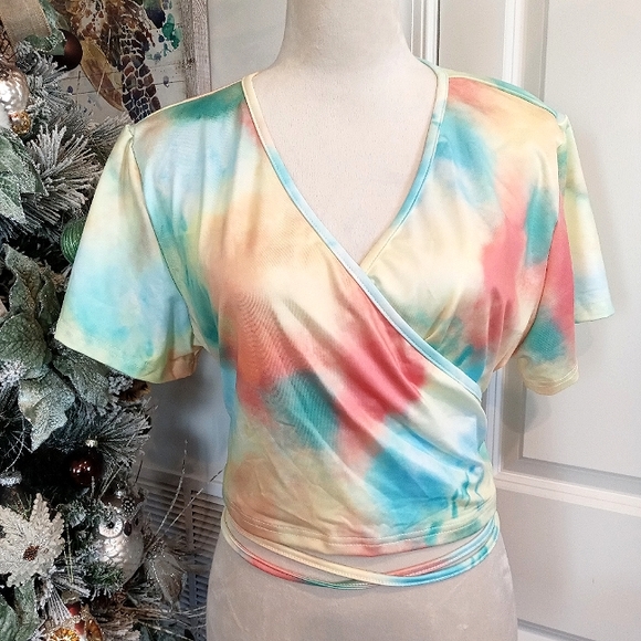 SHEIN Tops - Shein Curve Tie Dye Crop Top Sz 3x